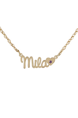 Birthstone Script Heart Necklace