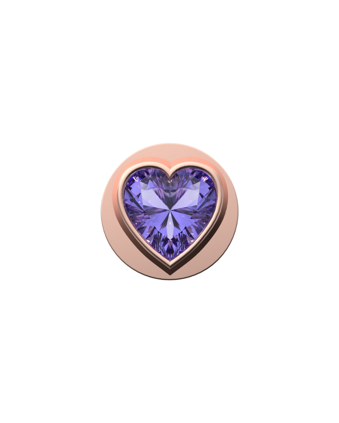 Purple Heart Charm – Sterling Silver with Gold, White, or Rose Gold Finish
