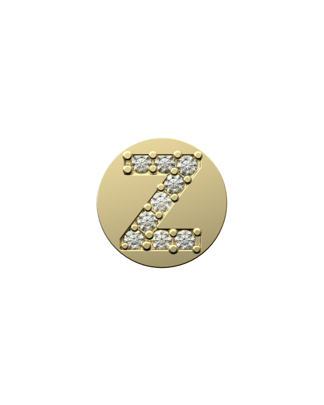 Letter Z Initial Charm – Sterling Silver with Gold, White, or Rose Gold Finish
