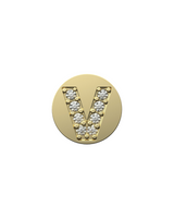 Letter V Initial Charm – Sterling Silver with Gold, White, or Rose Gold Finish