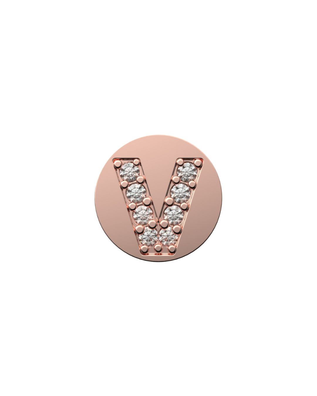 Letter V Initial Charm – Sterling Silver with Gold, White, or Rose Gold Finish