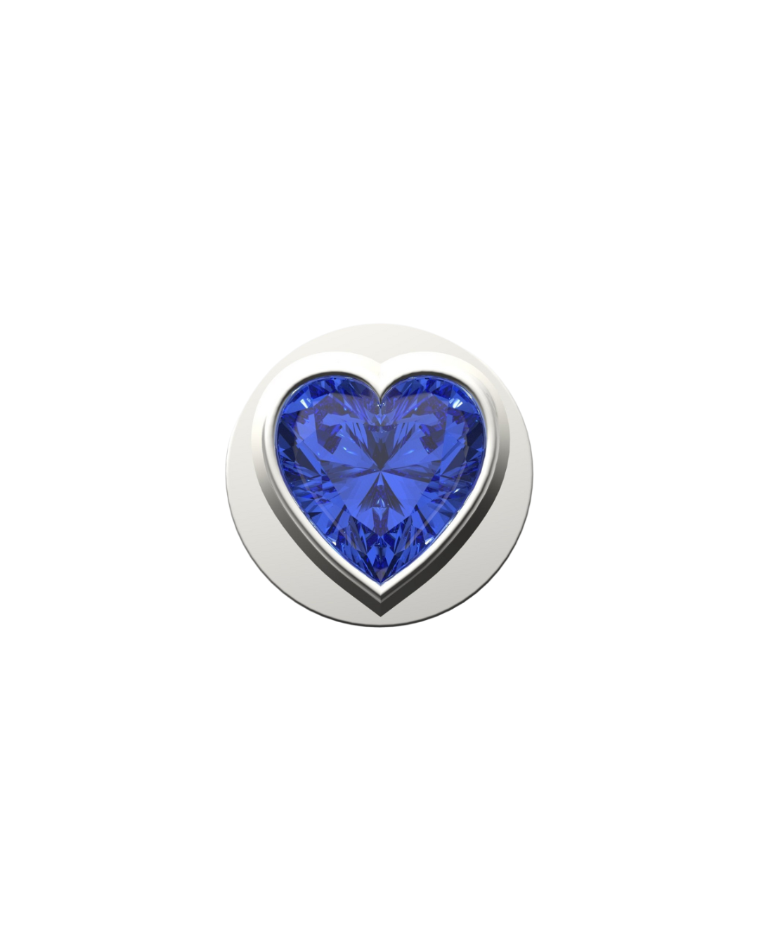 Blue Heart Charm – Sterling Silver with Gold, White, or Rose Gold Finish