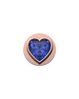 Blue Heart Charm – Sterling Silver with Gold, White, or Rose Gold Finish