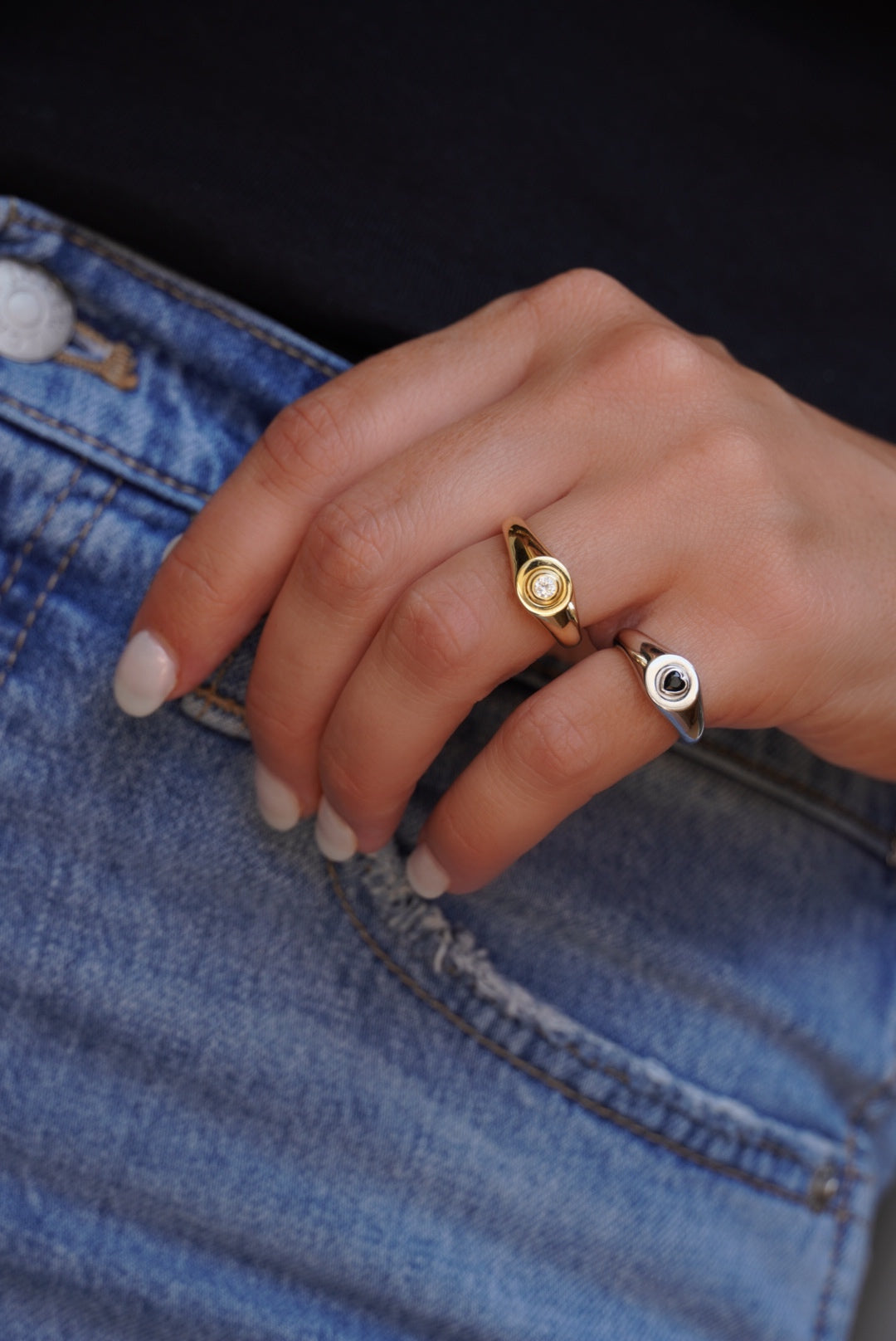IT Signet Ring – Personalized Sterling Silver Ring with Your Choice of Stone