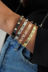 IT Bangle – Personalized Sterling Silver Bangle with Your Choice of Stones