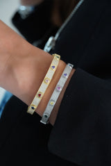 Pavé IT Bangle – Personalized Sterling Silver Bangle with CZ Pavé Setting