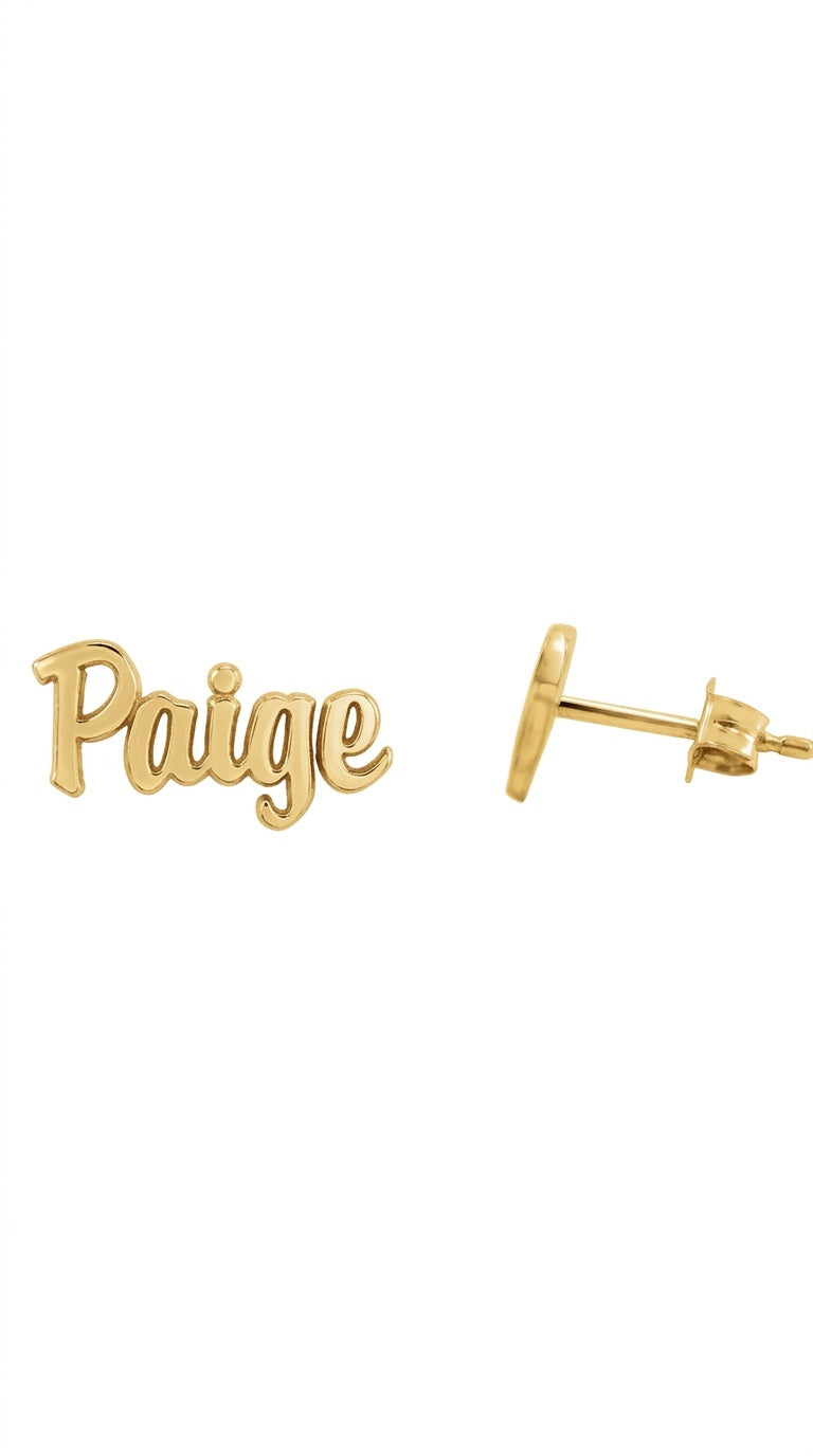 Script Nameplate Earrings