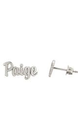 Script Nameplate Earrings
