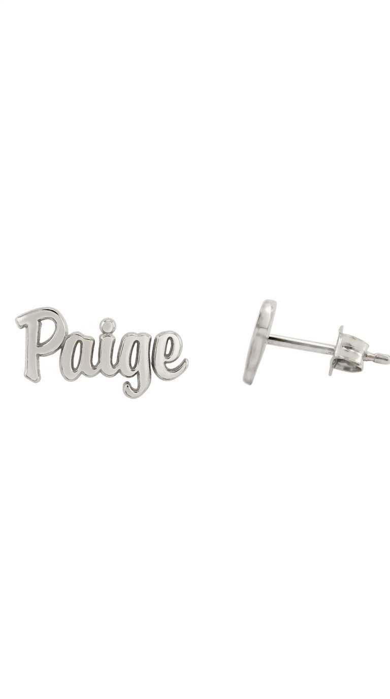 Script Nameplate Earrings