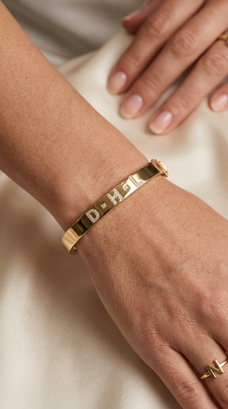 Pave Name Bangle
