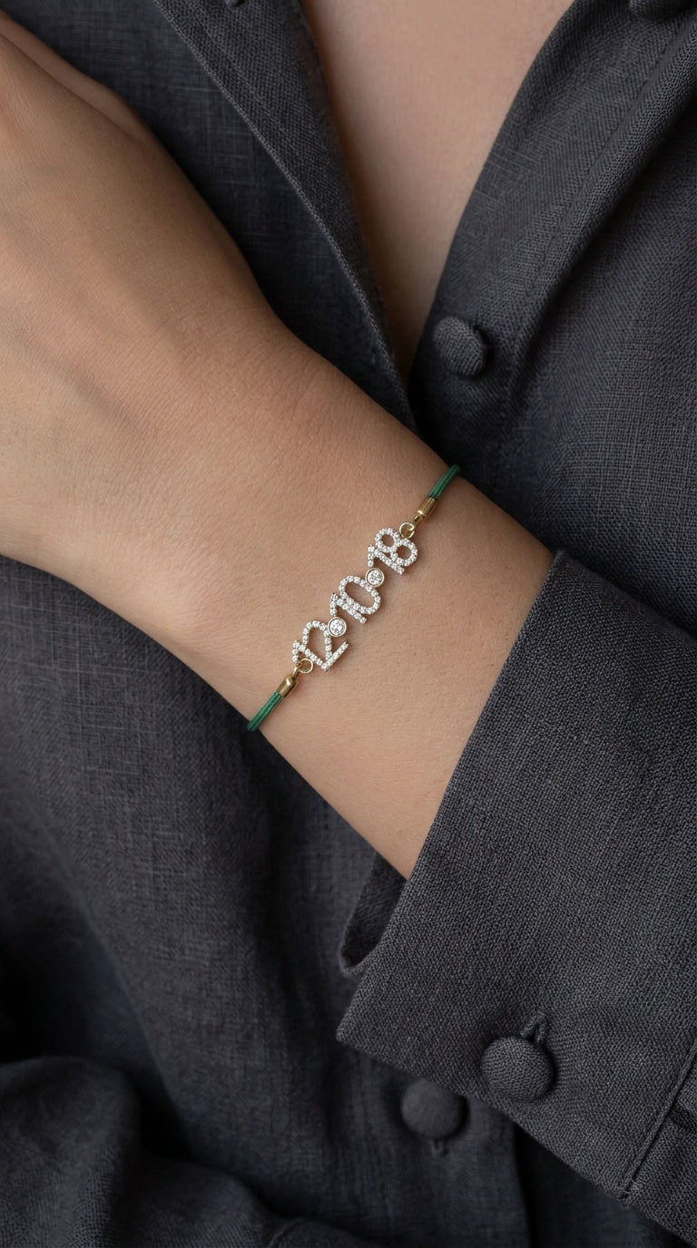 Date on String Bracelet