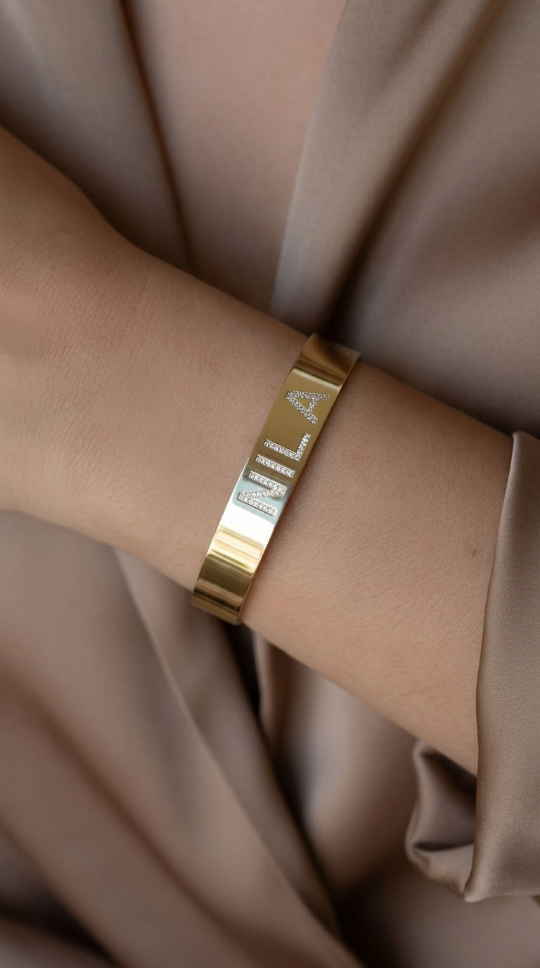 Pave Name Cuff