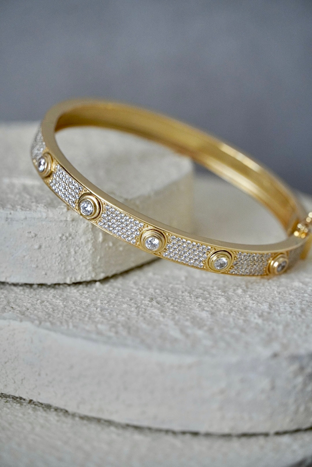 Pavé IT Bangle – Personalized Sterling Silver Bangle with CZ Pavé Setting