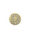 Gold charm with letter 'D' design on a white background