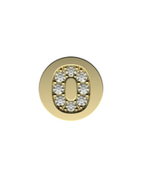Number 0 Initial Charm – Sterling Silver with Gold, White, or Rose Gold Finish