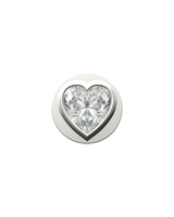 White Heart Charm – Sterling Silver with Gold, White, or Rose Gold Finish