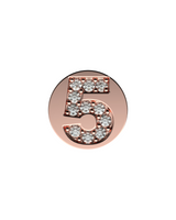 Number 5 Initial Charm – Sterling Silver with Gold, White, or Rose Gold Finish