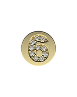 Number 6 Initial Charm – Sterling Silver with Gold, White, or Rose Gold Finish