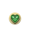 Green Heart Charm – Sterling Silver with Gold, White, or Rose Gold Finish