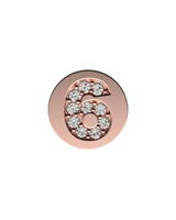 Number 6 Initial Charm – Sterling Silver with Gold, White, or Rose Gold Finish
