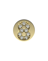 Number 8 Initial Charm – Sterling Silver with Gold, White, or Rose Gold Finish