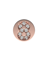 Number 8 Initial Charm – Sterling Silver with Gold, White, or Rose Gold Finish