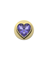 Purple Heart Charm – Sterling Silver with Gold, White, or Rose Gold Finish