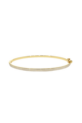 Double Pavé Bangle – Sterling Silver CZ Stone Stackable Bracelet