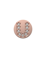 Letter U Initial Charm – Sterling Silver with Gold, White, or Rose Gold Finish