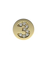 Number 3 Initial Charm – Sterling Silver with Gold, White, or Rose Gold Finish