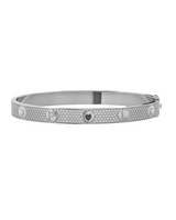 Pavé IT Bangle – Personalized Sterling Silver Bangle with CZ Pavé Setting