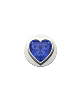 Blue Heart Charm – Sterling Silver with Gold, White, or Rose Gold Finish