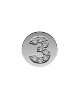 Number 3 Initial Charm – Sterling Silver with Gold, White, or Rose Gold Finish