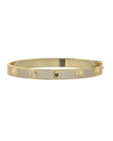 Pavé IT Bangle – Personalized Sterling Silver Bangle with CZ Pavé Setting