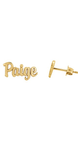 Script Nameplate Earrings