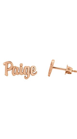 Script Nameplate Earrings