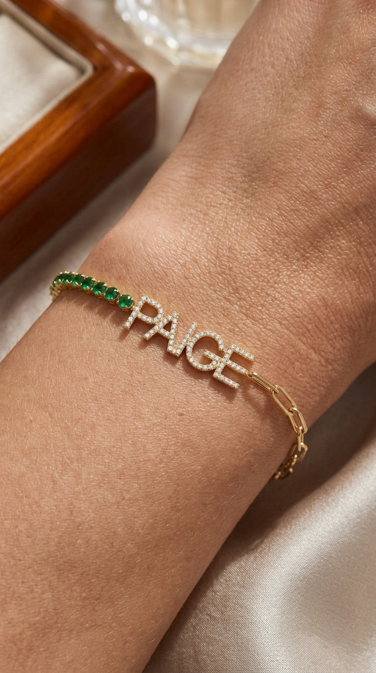Half and Half Name Bracelet